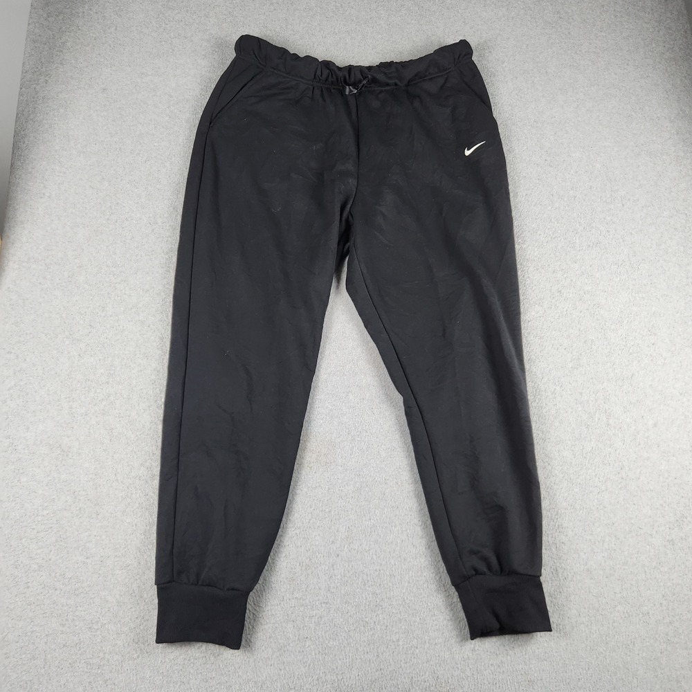 Nike Training Jogger Pants Womens L Black Dri-FIT Tapered Athletic Drawstring